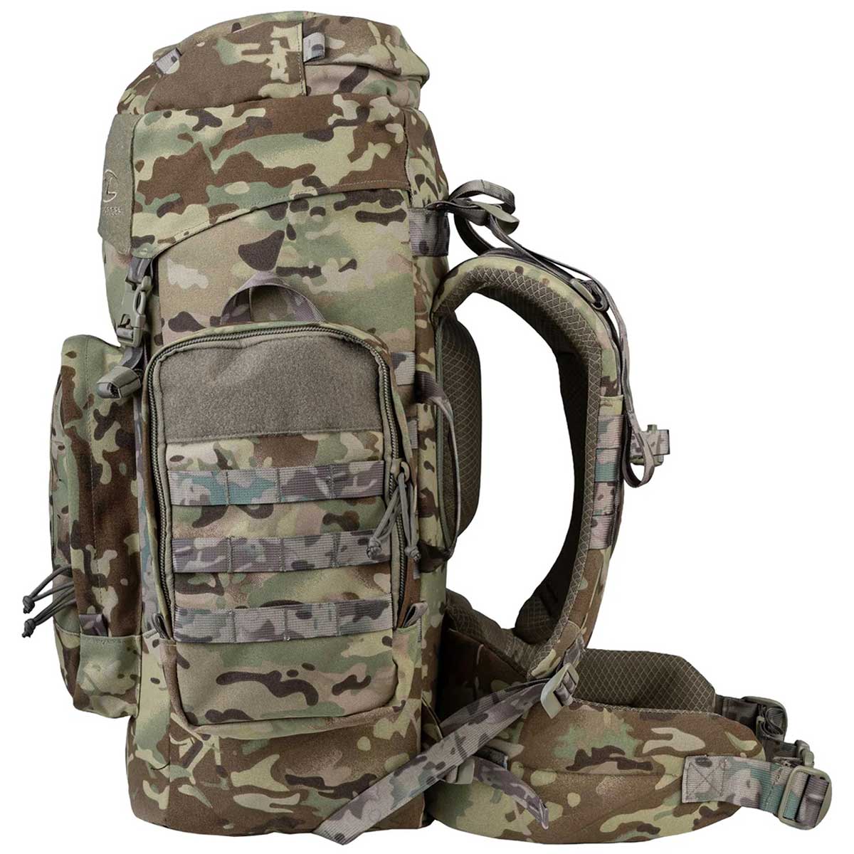 4l side pouches with zips on the highlander green pinnacle rucksack