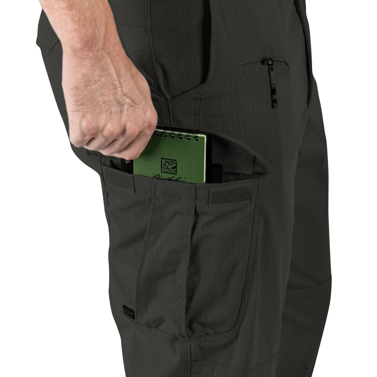 5.11 black stryke trousers with reinforced cargo leg pockets