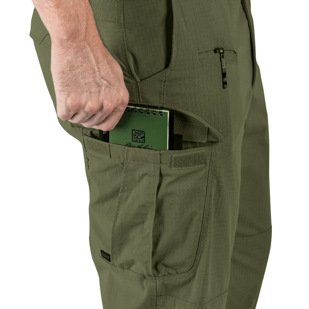 5.11 green stryke trousers with reinforced cargo leg pockets
