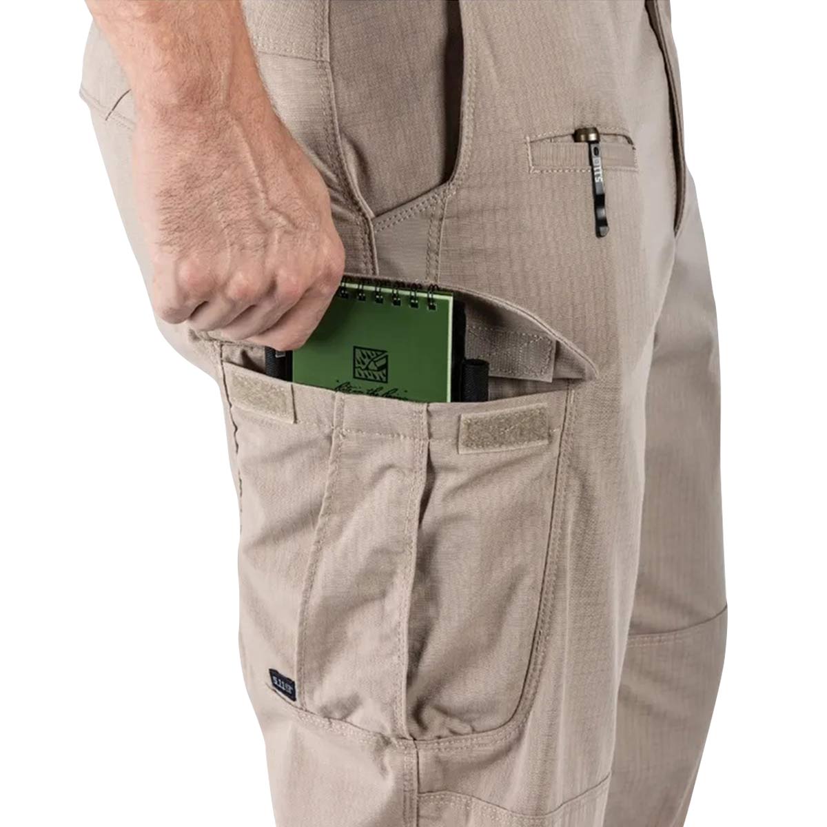 5.11 khaki stryke trousers with reinforced cargo leg pockets