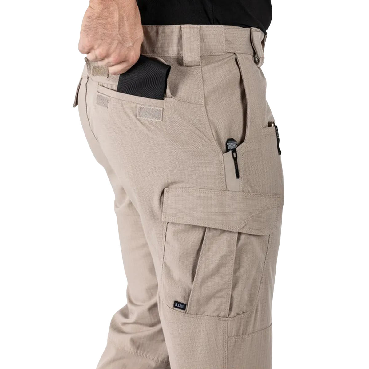 5.11 stryke khaki trousers with velcro closure rear pockets