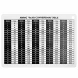 A6 ammo mag conversion table double sided battle slate card