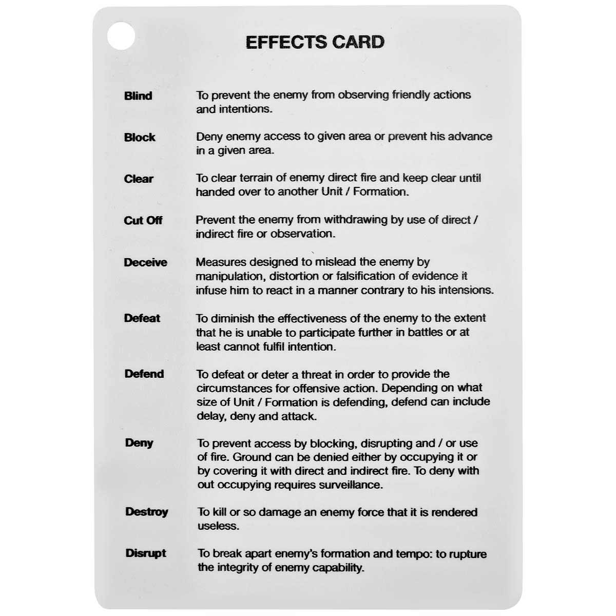 a6 effects double sided plastic battle slate card