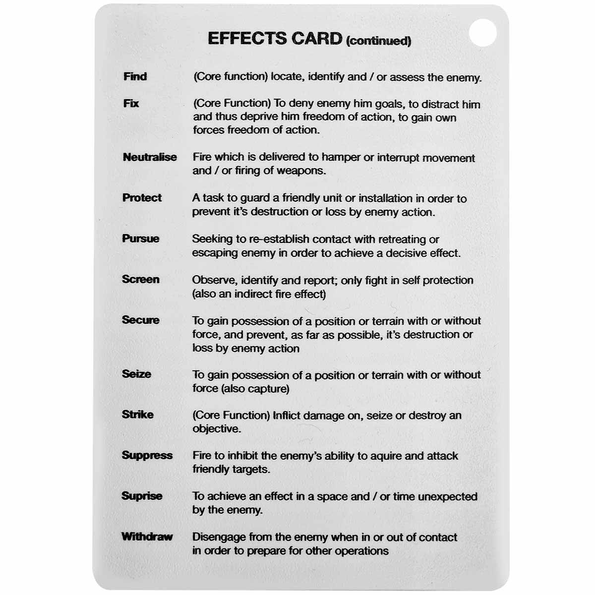 a6 effects plastic battle slate card reverse side