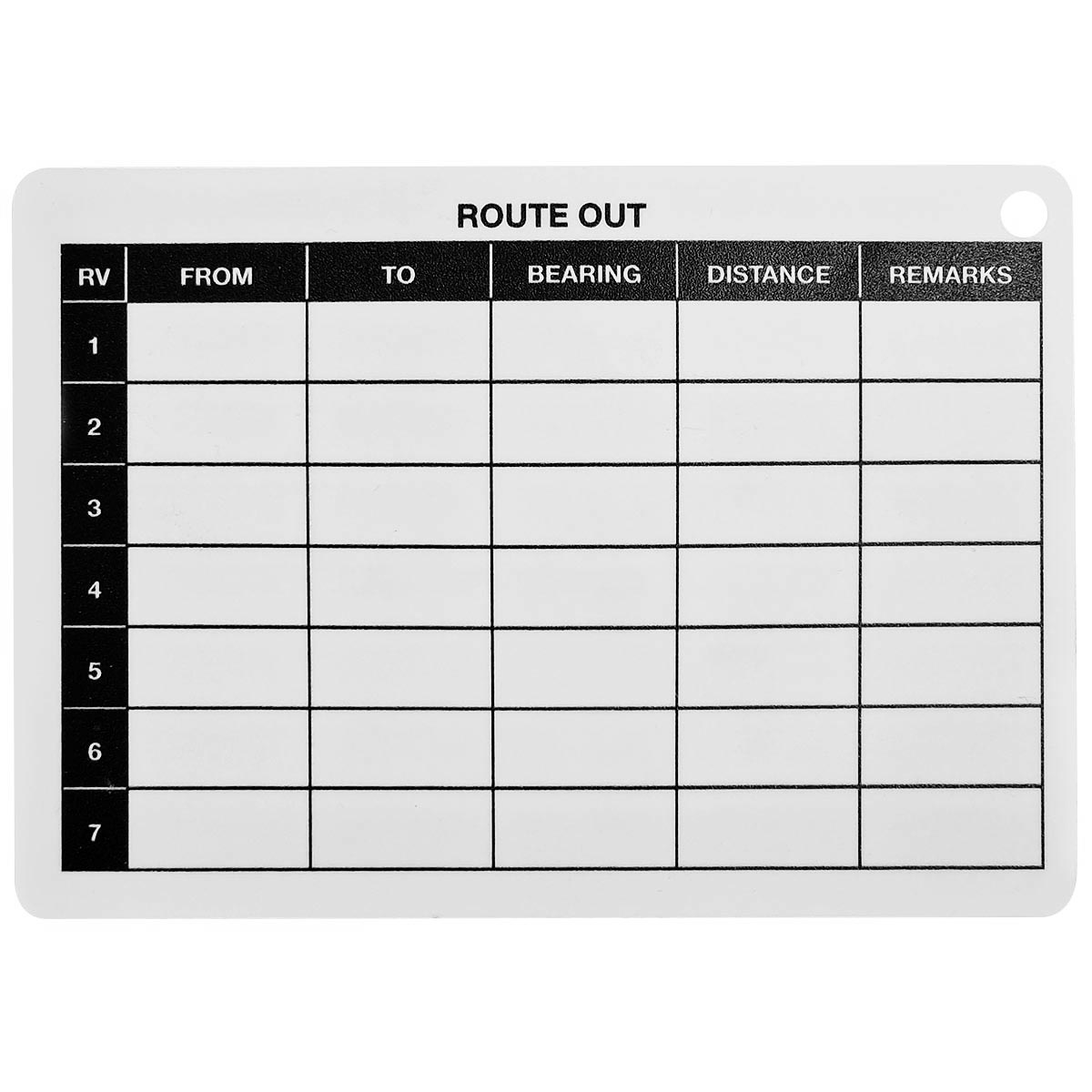 a6 route card double sided plastic battle slate card