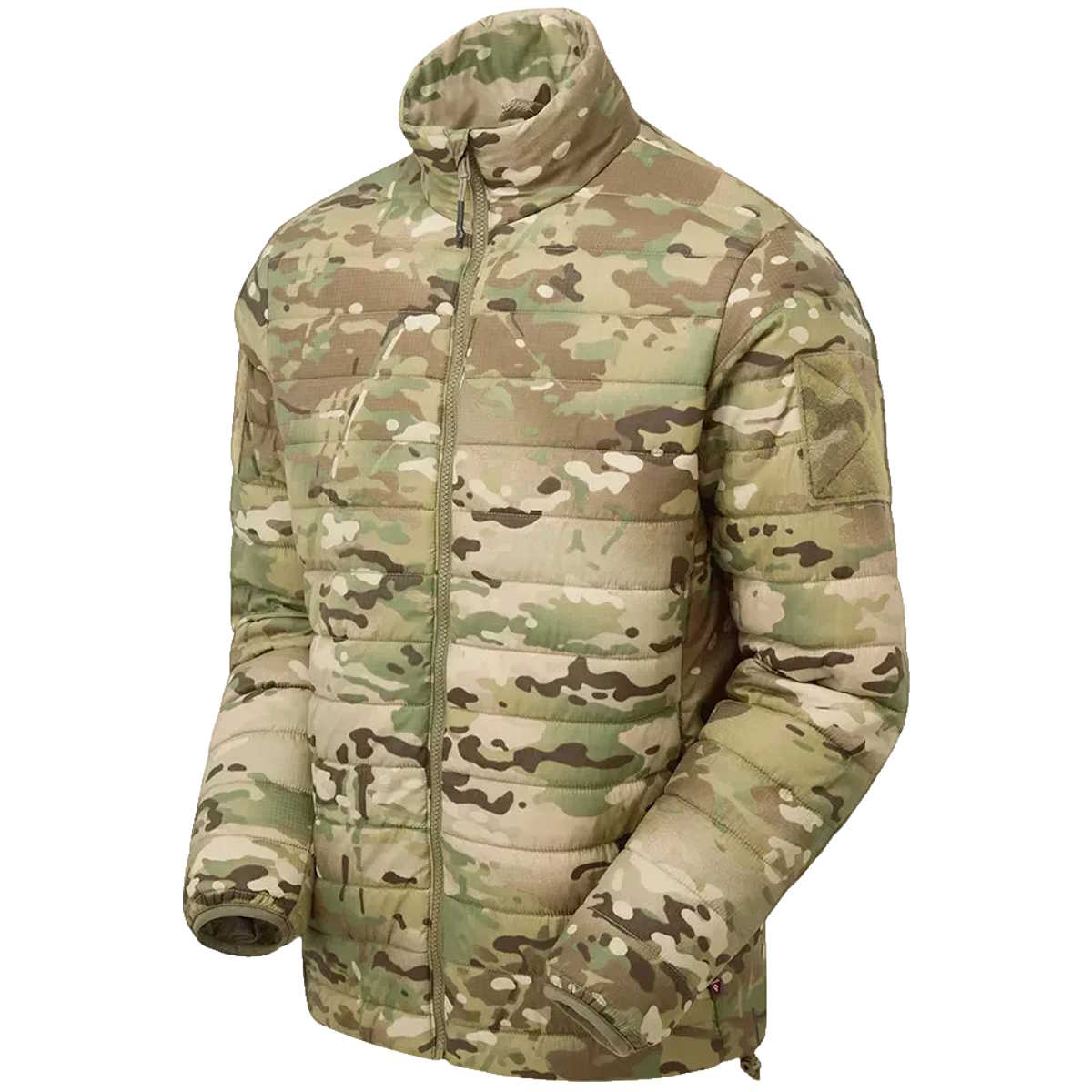 angle view of keela quantum core insulated multicam jacket