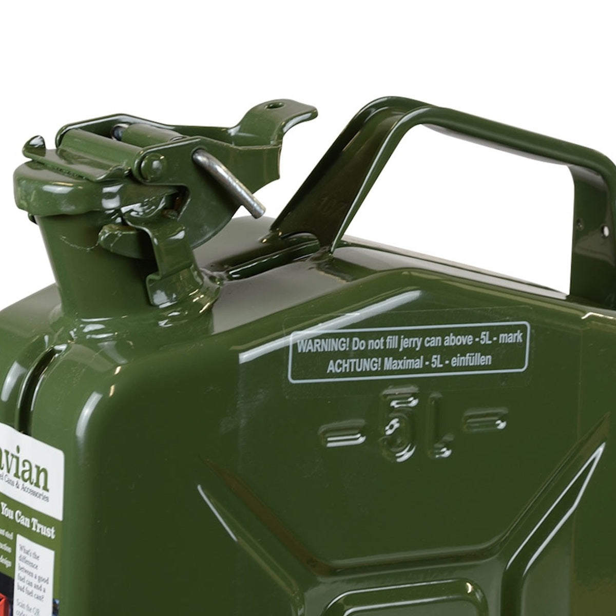 bayonet closure on khaki green 5l wavian jerry can