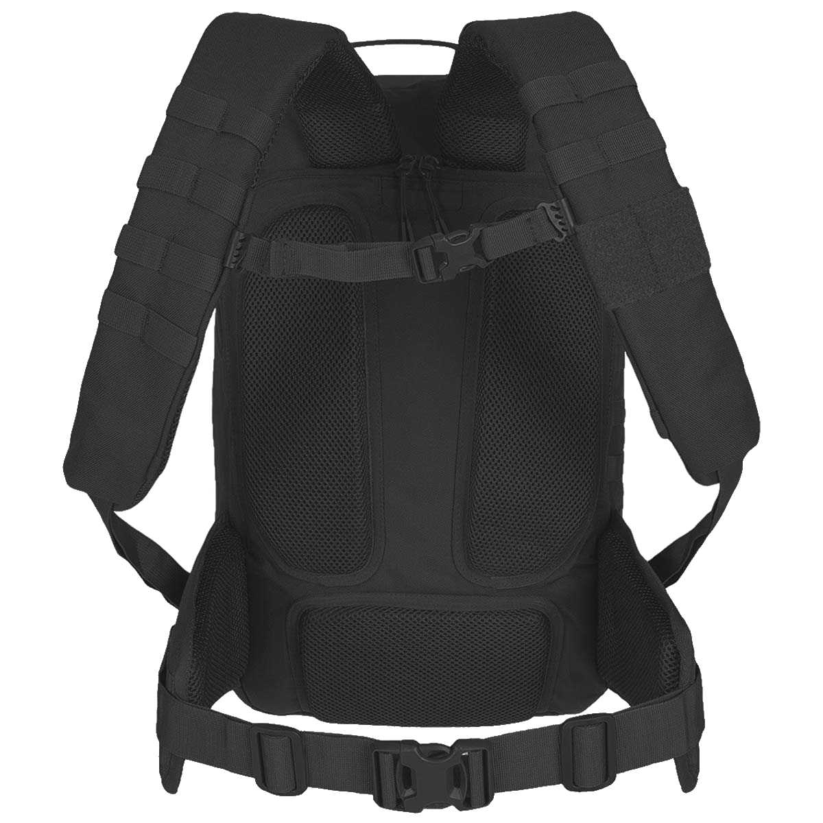 black 35l highlander harrier full clamshell pack with airmesh back