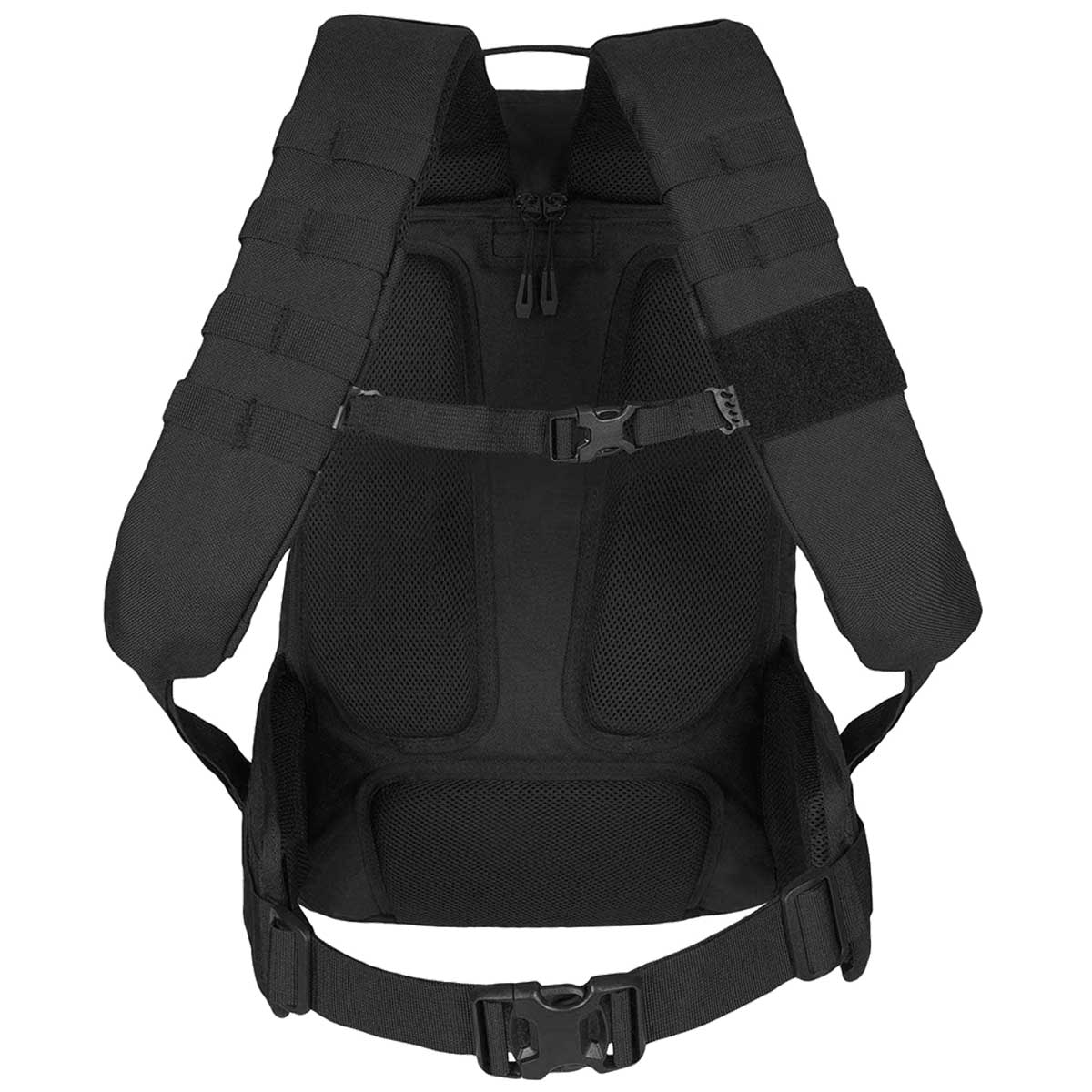 black 45l highlander harrier full clamshell pack with airmesh back