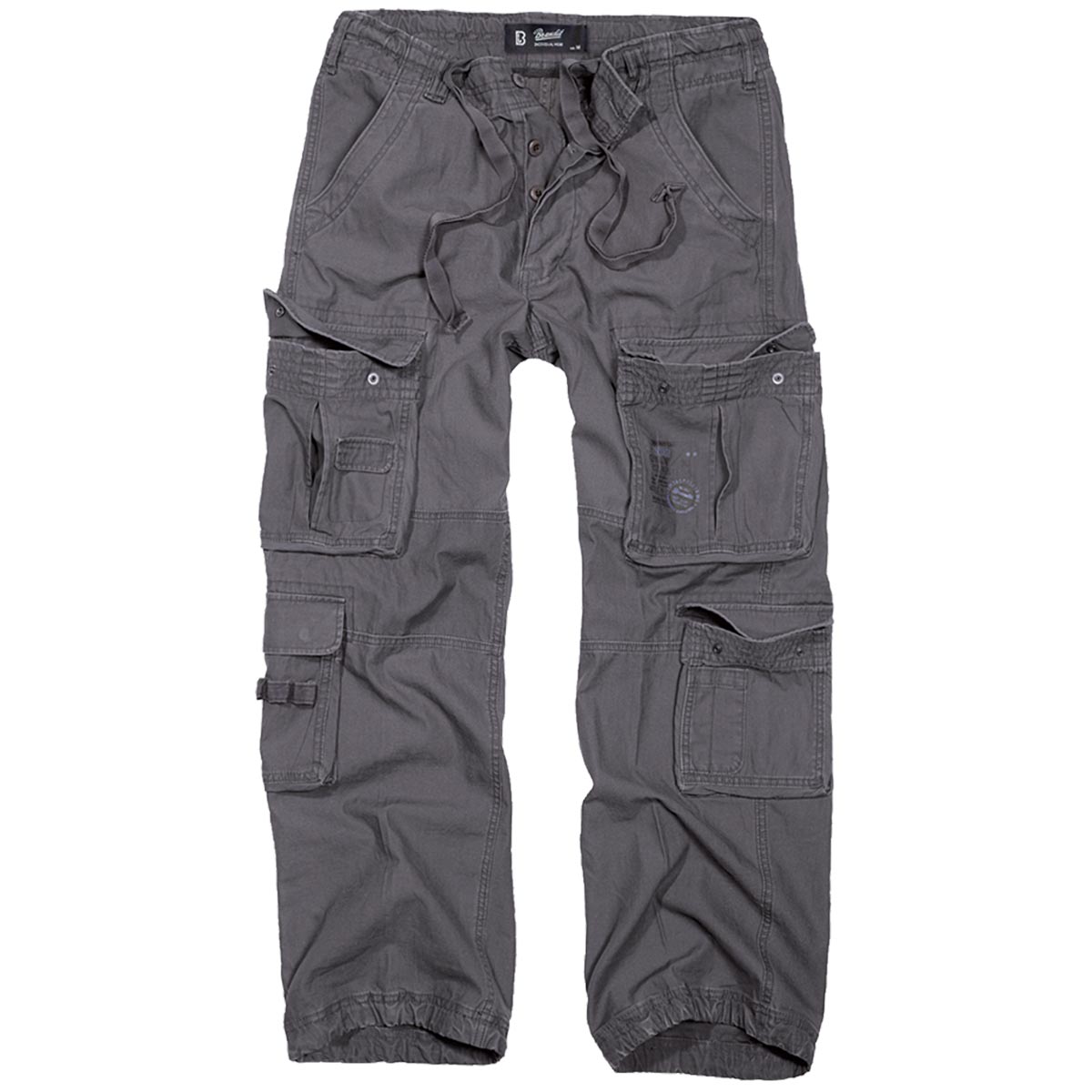 brandit pure vintage cargo trousers anthracite