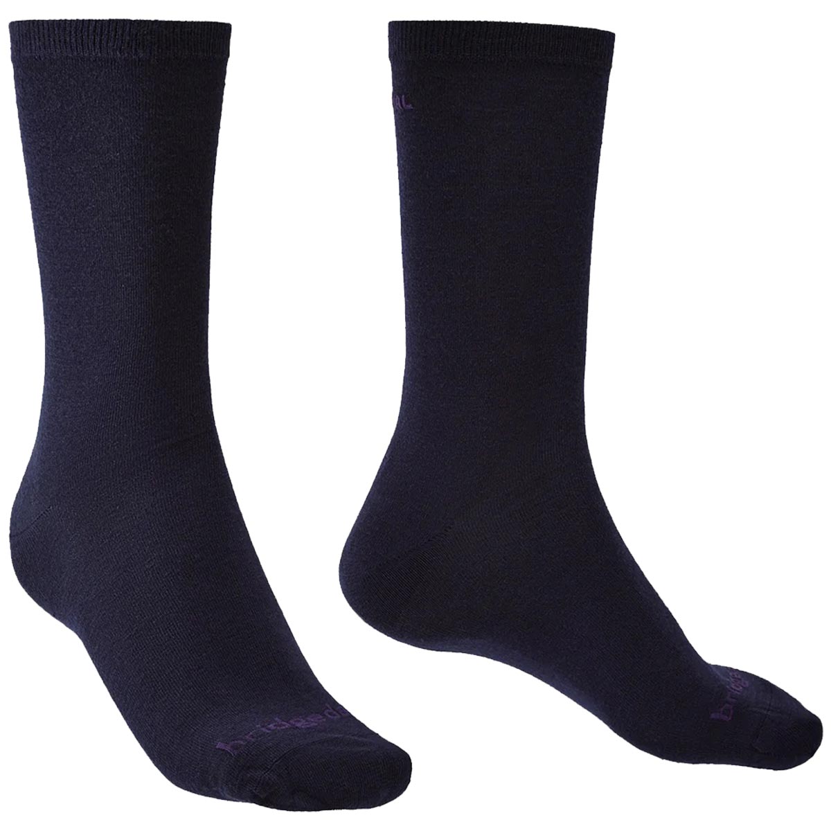 bridgedale base layer thermal liner boot sock twin pack navy pair