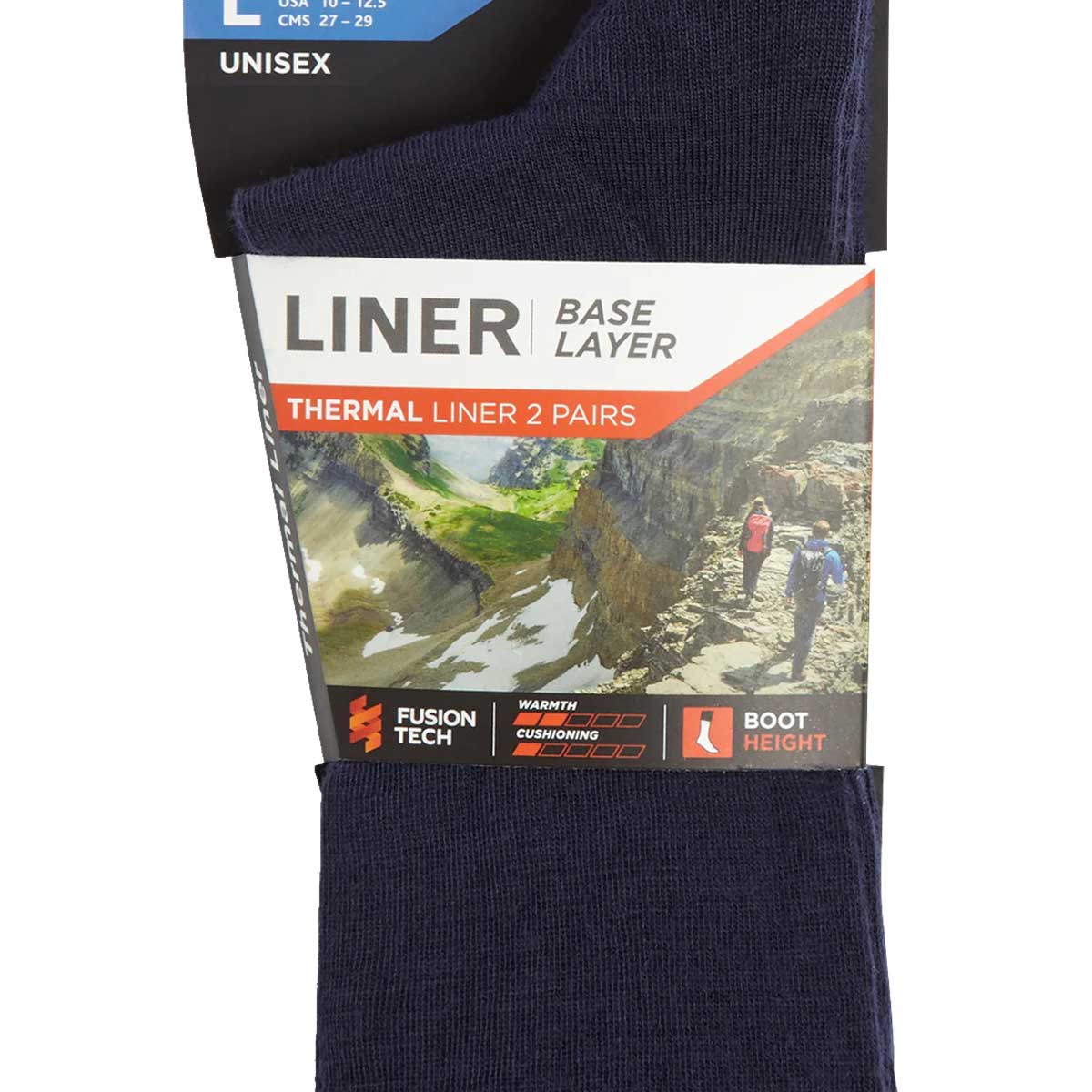 bridgedale base layer thermal liner boot sock twin pack navy