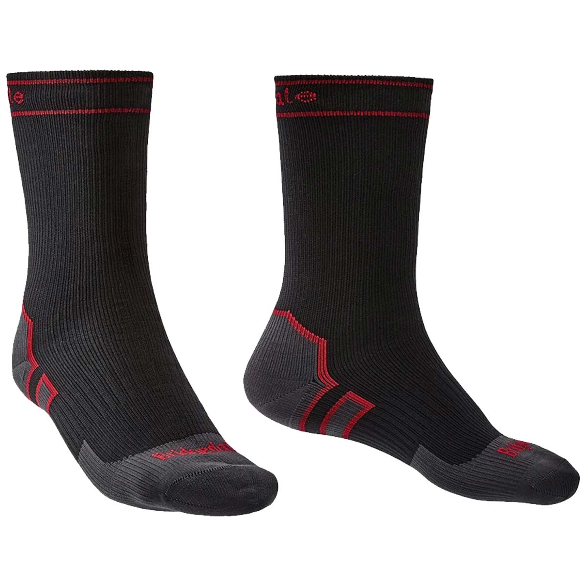 bridgedale stormsock heavyweight boot sock black pair with red accents
