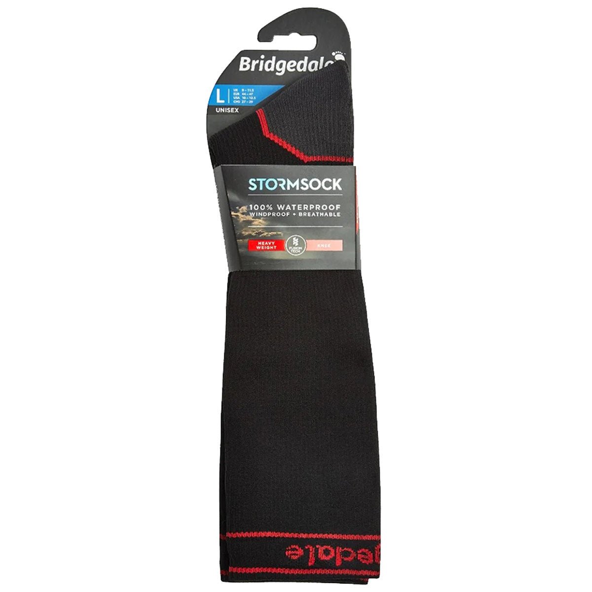 bridgedale stormsock heavyweight waterproof knee sock black