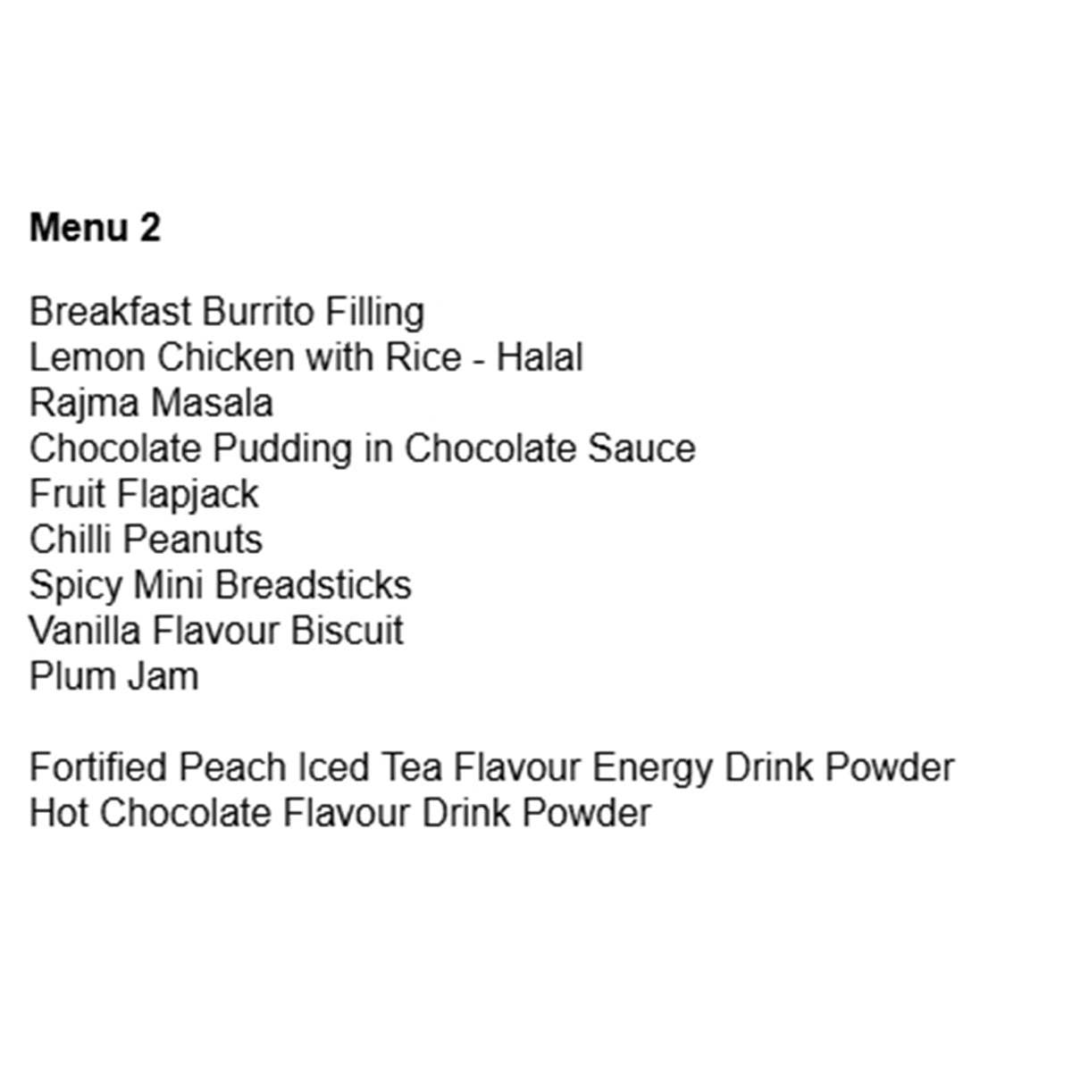 british army 24 hour halal ration pack menu 2
