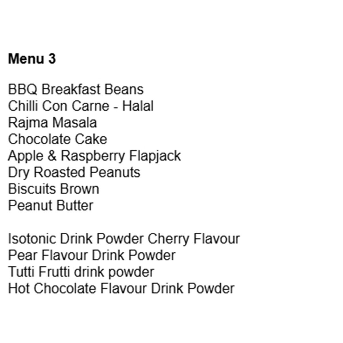 british army 24 hour halal ration pack menu 3