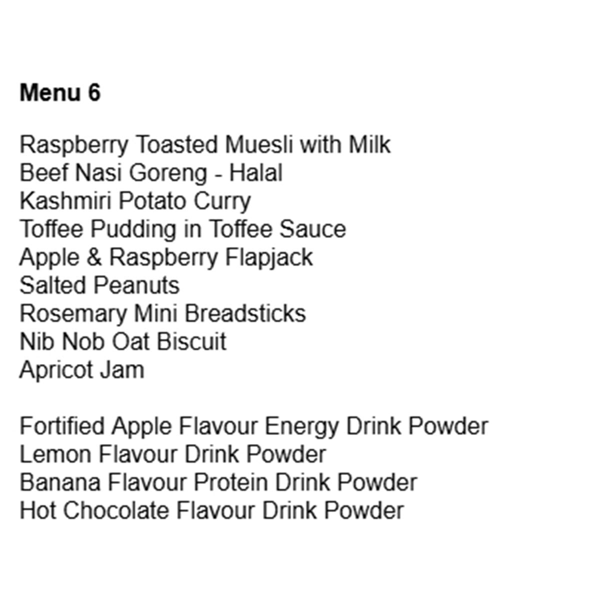 british army 24 hour halal ration pack menu 6