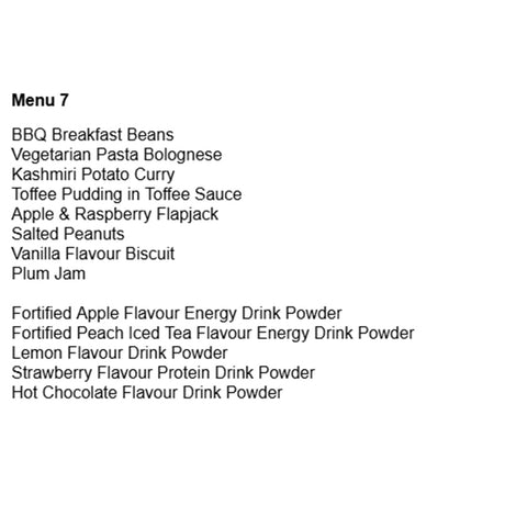 british army 24 hour vegetarian ration pack menu 7