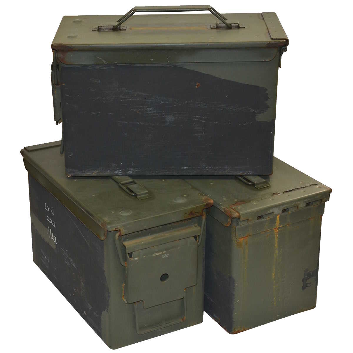 british army 50 cal used ammo storage box steel green