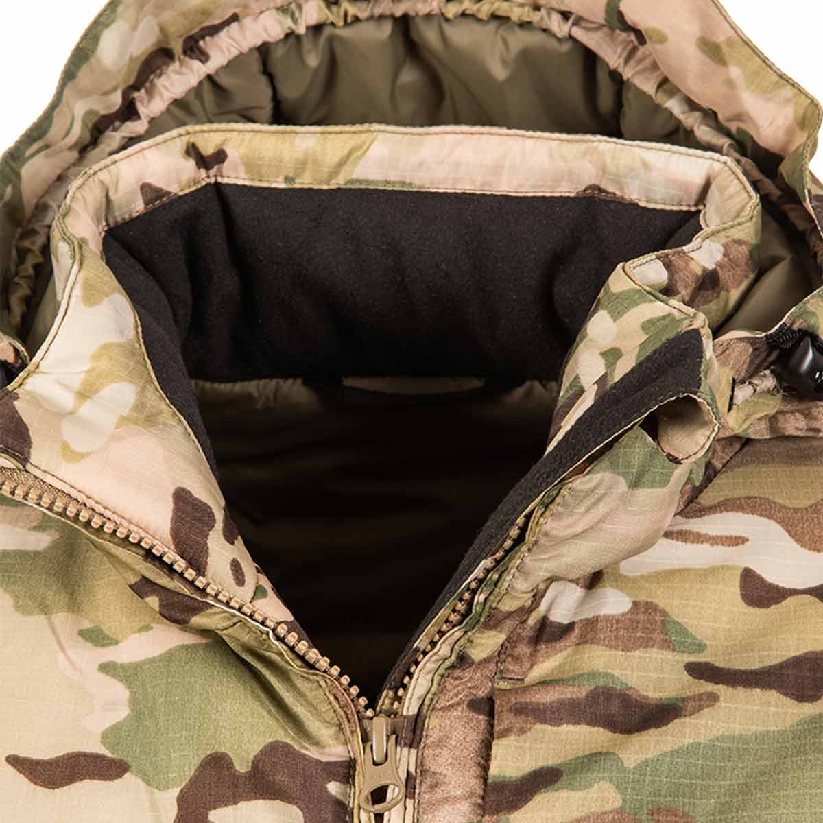 brushed polyester neck warmer of snugpak spearhead multicam jacket