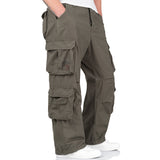 cargo pockets on olive surplus airborne vintage trousers