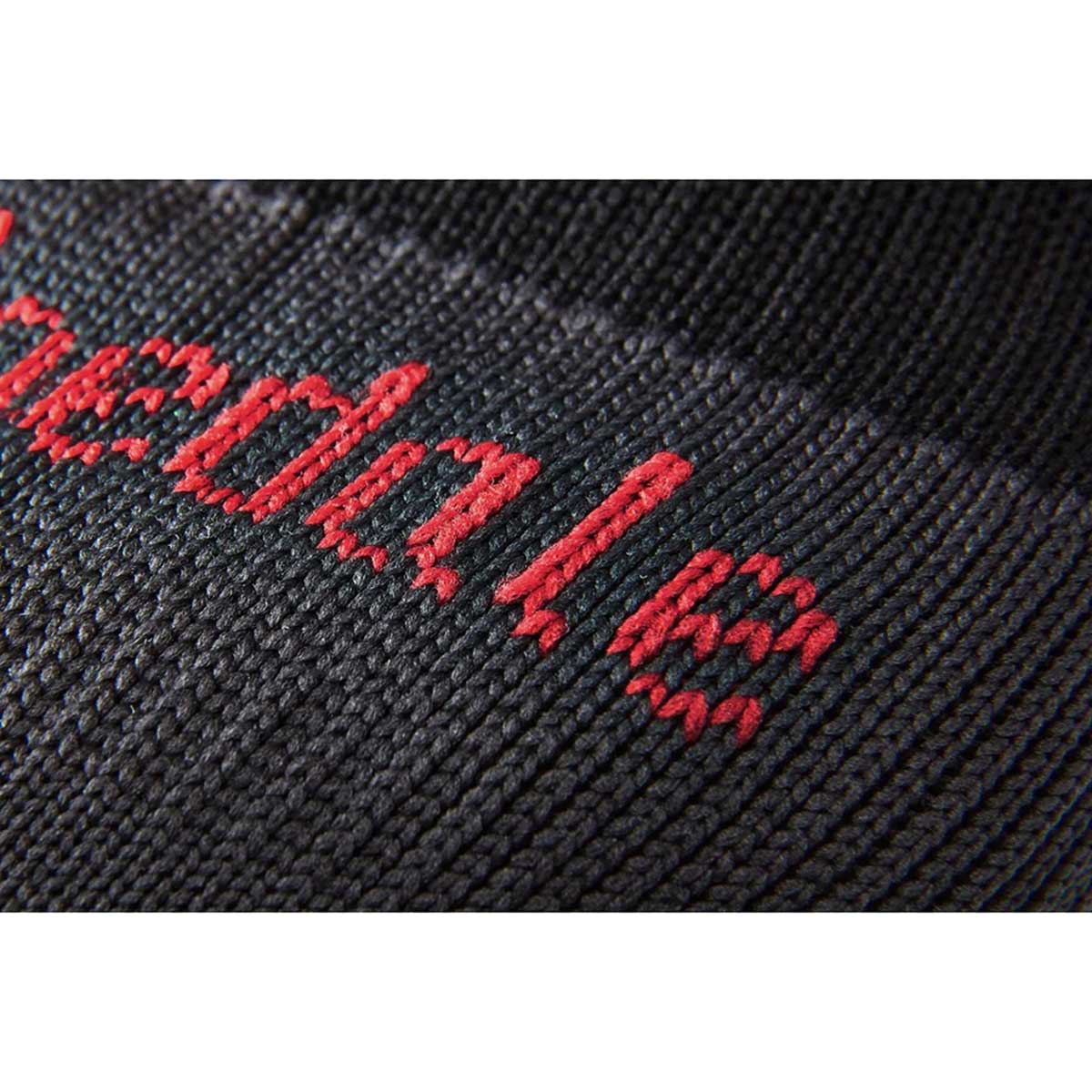 close up material of bridgedale stormsock heavyweight boot sock black