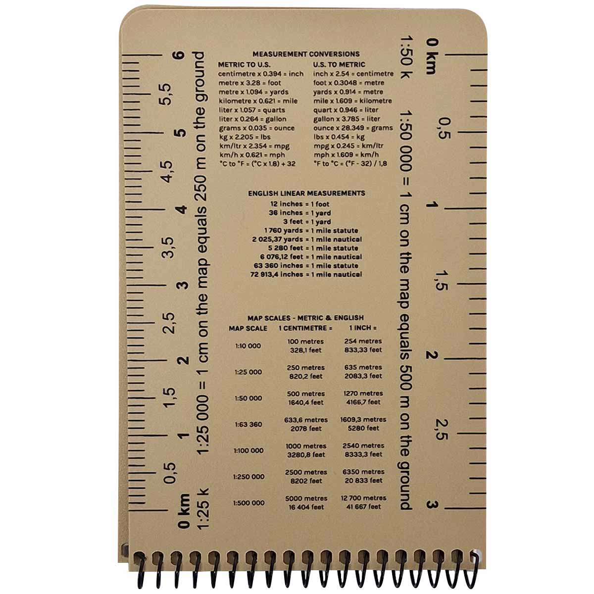 conversions 96x148mm modestone waterproof top spiral tan notepad