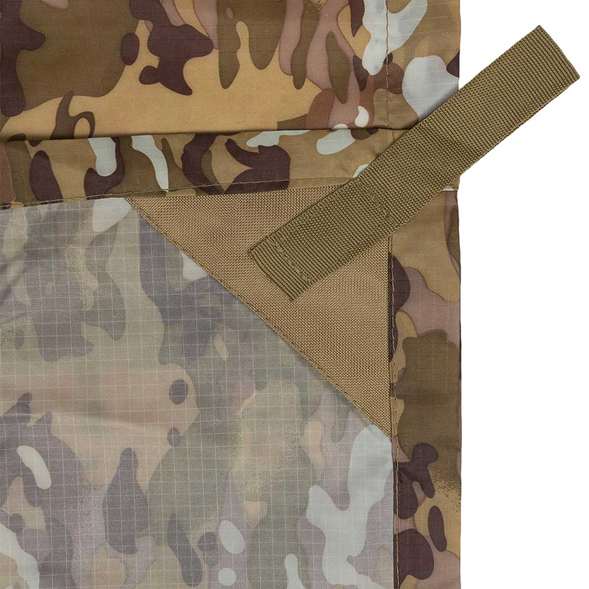 corner strap on highlander xl hmtc camo tarp shelter