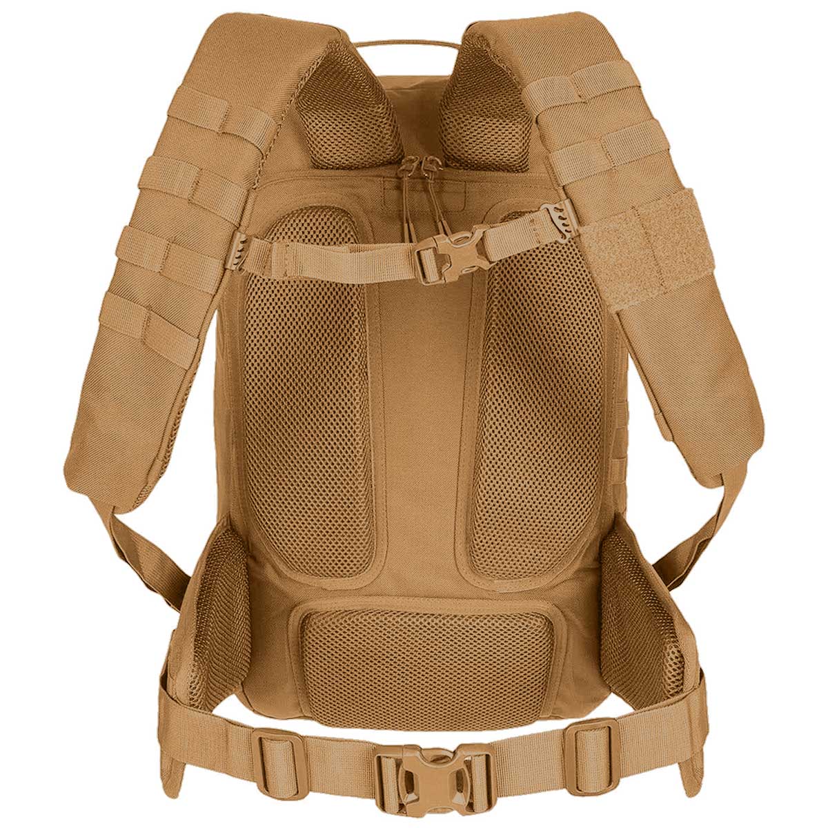coyote tan 35l highlander harrier full clamshell pack with airmesh back