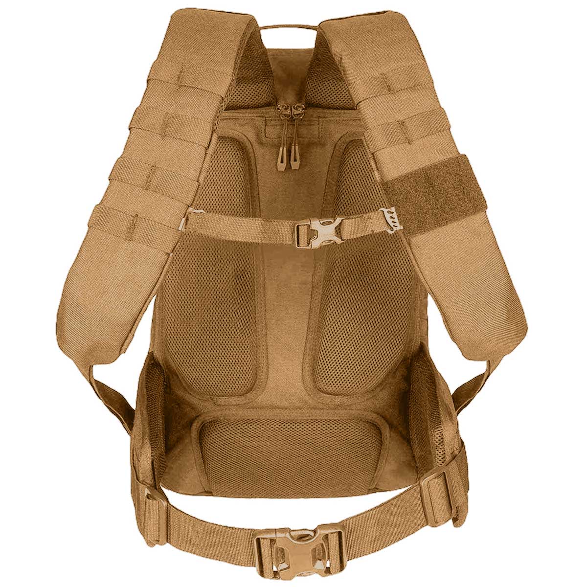 coyote tan 45l highlander harrier full clamshell pack with airmesh back