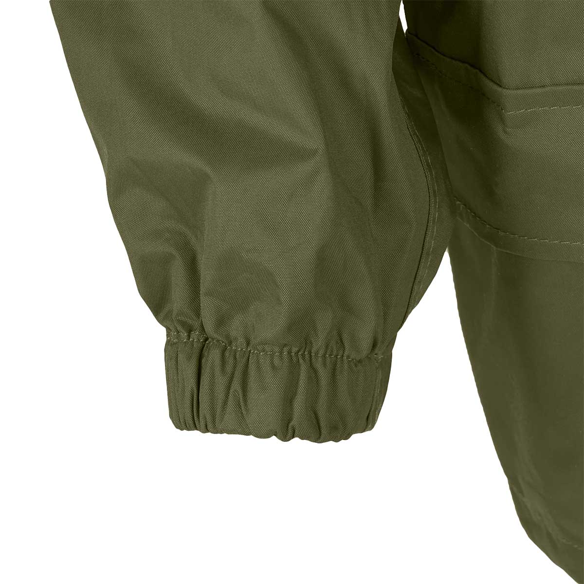 cuff of the sleeve on the highlander kids stormguard jacket olive