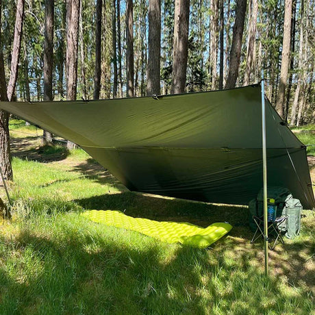 dd hammocks green superlight inflatable mat setup outdoors