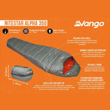 details of vango nitestar alpha 350 fog sleeping bag