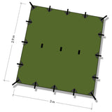 diagram of dd hammocks superlight olive green tarp