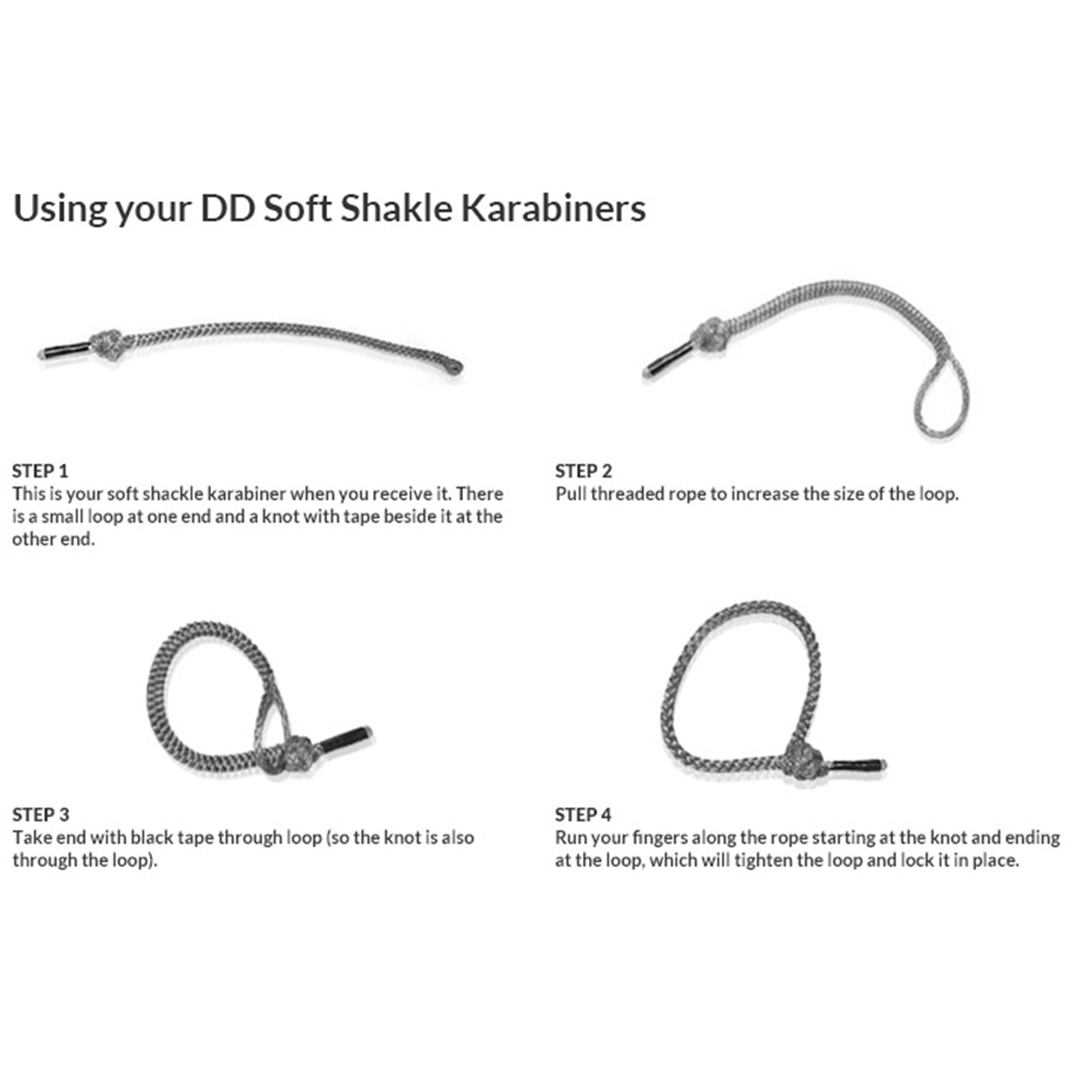 directions for dd hammocks soft shackle karabiner x2