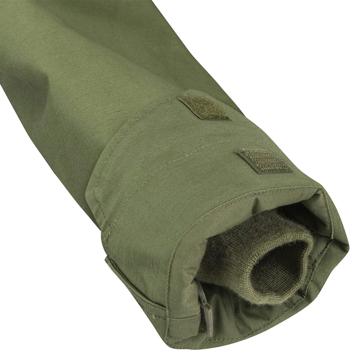 elasticated liner cuff on olive nyco sateen helikon m65 jacket