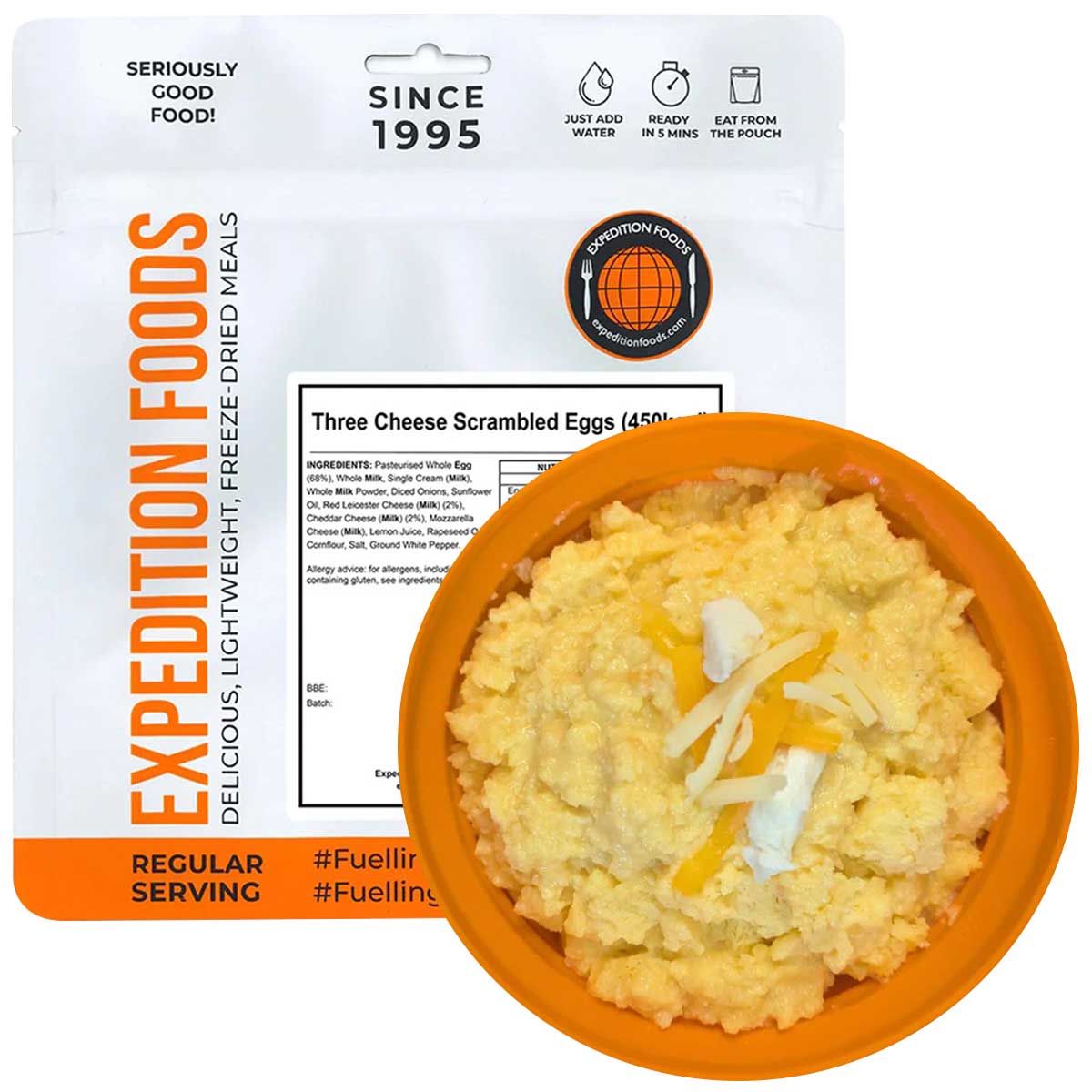 expedition foods three cheese scrambled eggs freeze dried meal