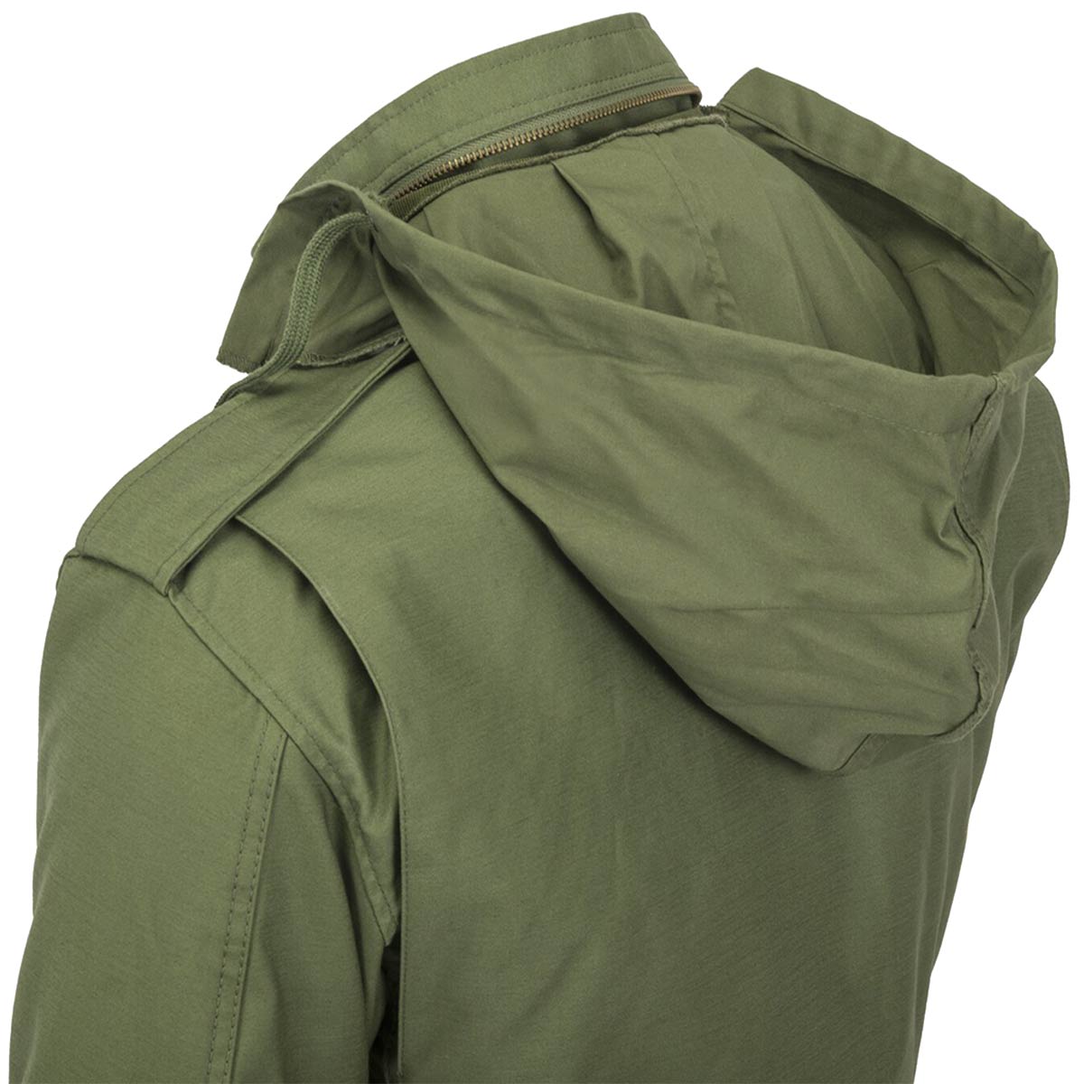 foldable hood of olive helikon m65 jacket nyco sateen
