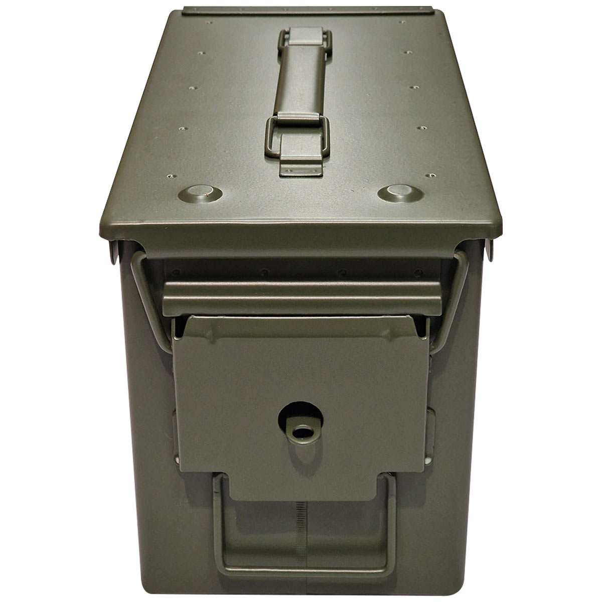 folding clasp closure of nato m2A1 50 cal olive green ammo box
