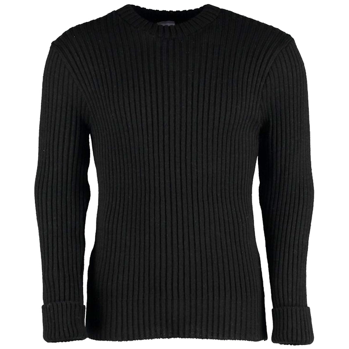 front of wellbeck woolly pully crew neck sweater no patches black