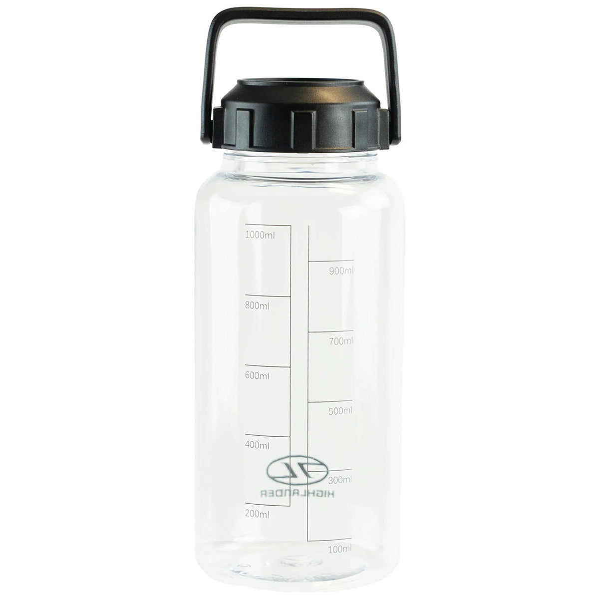 front view highlander njord 1000 tritan bottle charcoal
