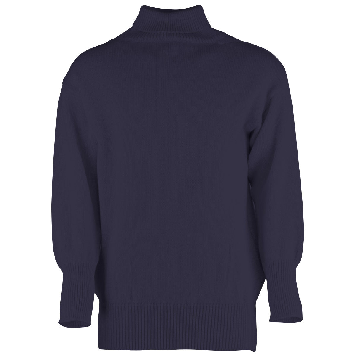 front view of blue royal navy submariner jumper