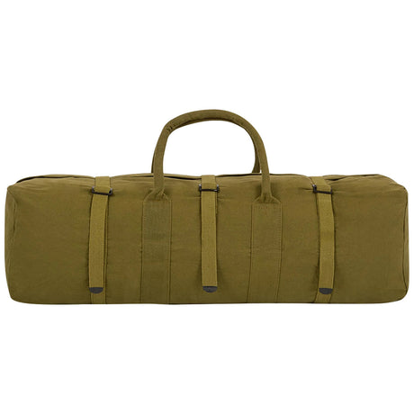 front view of highlander 75cm olive rope handle canvas tool bag