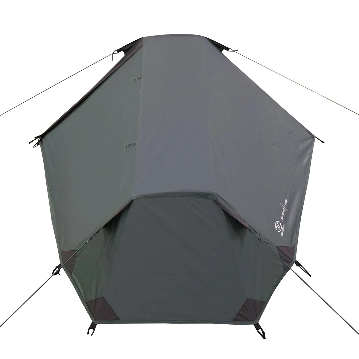 front view of highlander blackthorn scarab green 1 gen2 one person tent