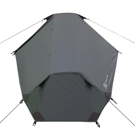 front view of highlander blackthorn scarab green 1 gen2 one person tent