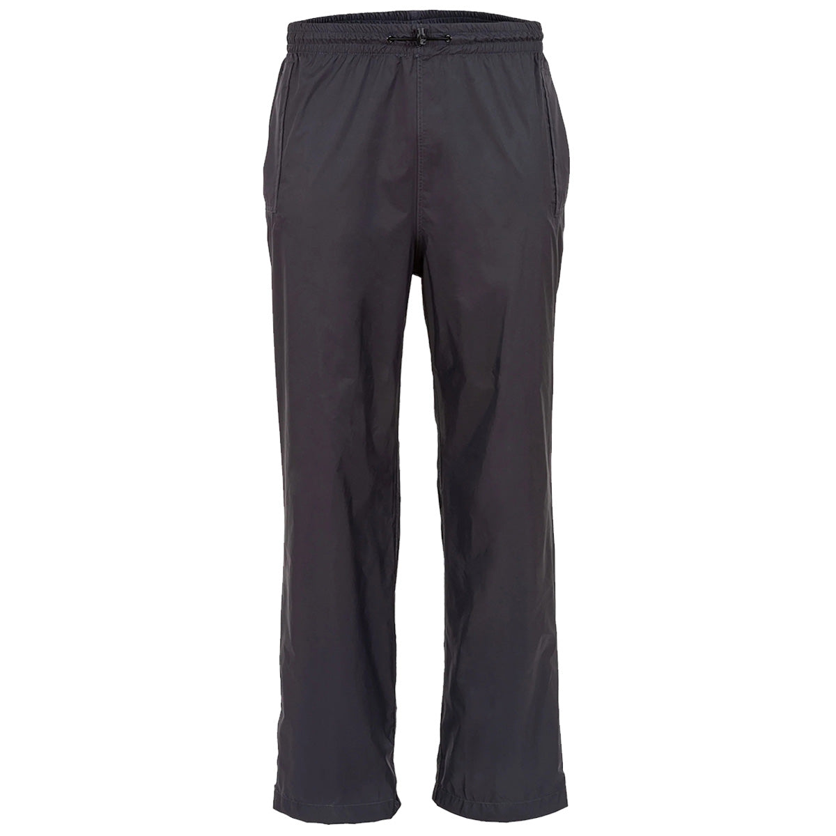 front view of highlander stow and go waterproof trousers charcoal