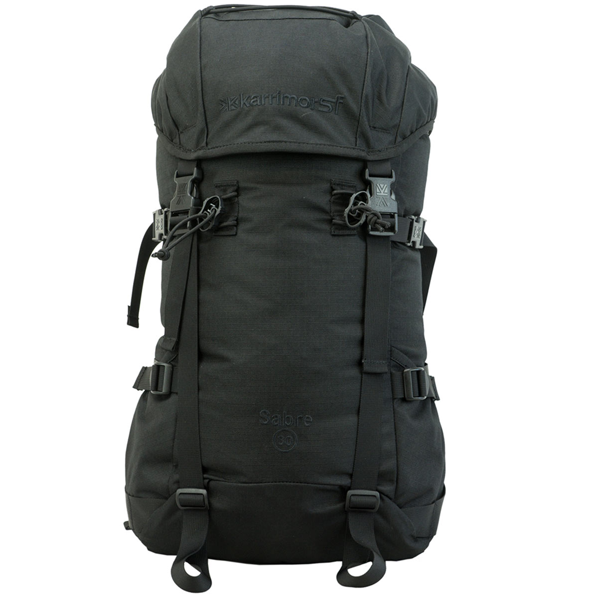 front view of karrimor sf sabre 30 litre rucksack black