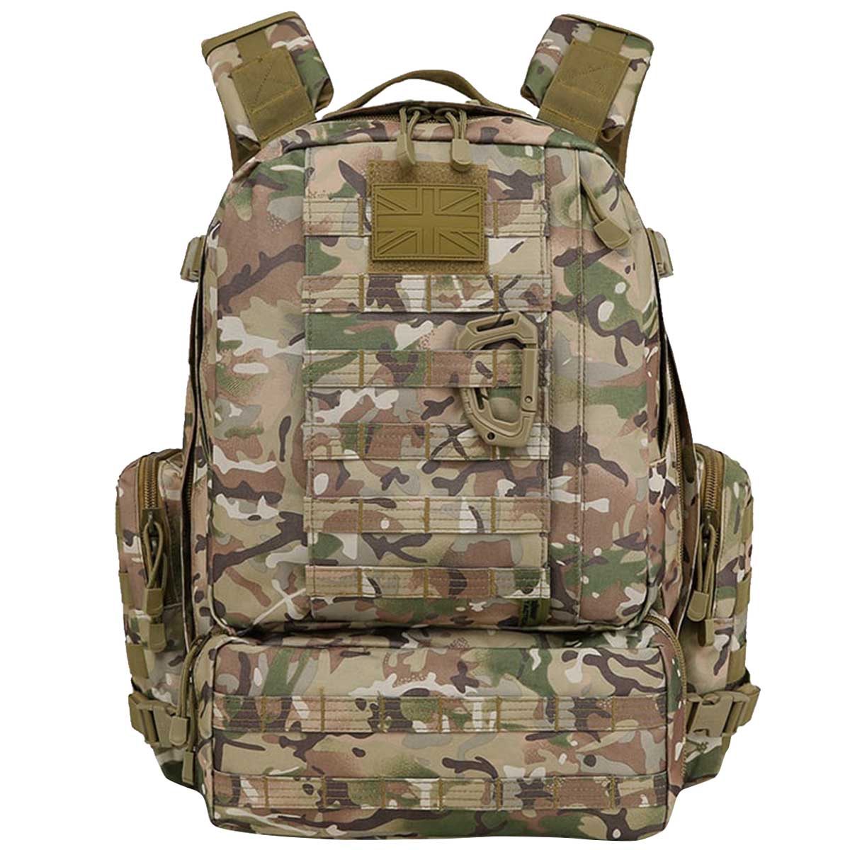 front view of kombat viking molle btp camo patrol pack