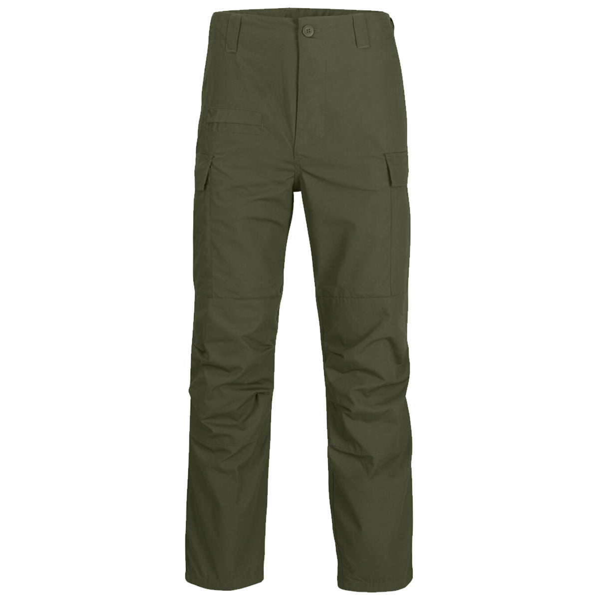front view of olive green helikon bdu mk2 trousers