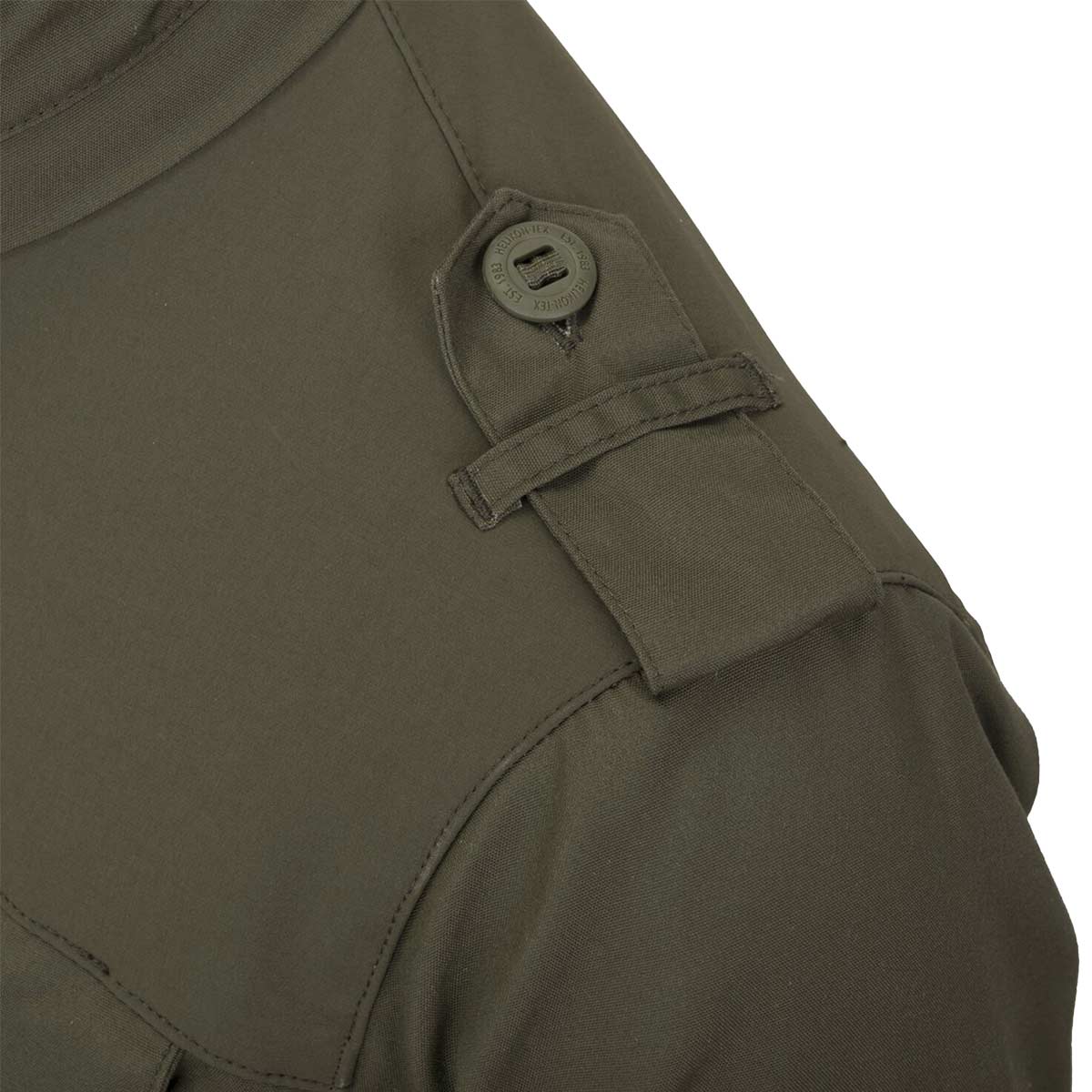 helikon taiga green covert m65 jacket with shoulder epaulettes